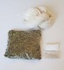 Dyeing kit wool - birch leaves + iron - yellow / olive