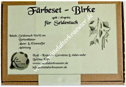 Färbeset Seide - Birkenblätter + Eisen - gelb / oliv