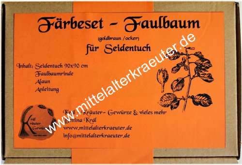 Färbeset Seide - Faulbaumrinde - ocker / braun - zum Schließen ins Bild klicken