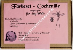 Dyeing kit wool - cochineal scale insect - magenta / pink