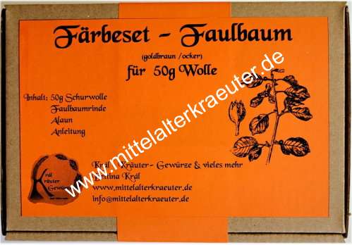 Färbeset Wolle - Faulbaumrinde - ocker / braun - zum Schließen ins Bild klicken